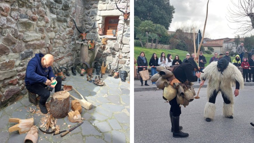 Ottana, artisan au travail et masques de carnaval