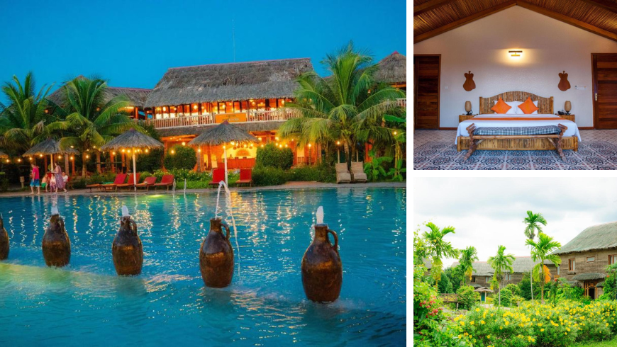 Can Tho Ecolodge , Eco hôtel à la montagne avec cabines et piscine