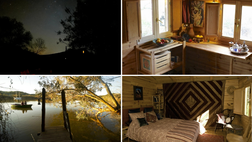 à l'intérieur d'un hébergement écologique construit avec des matériaux écologiques