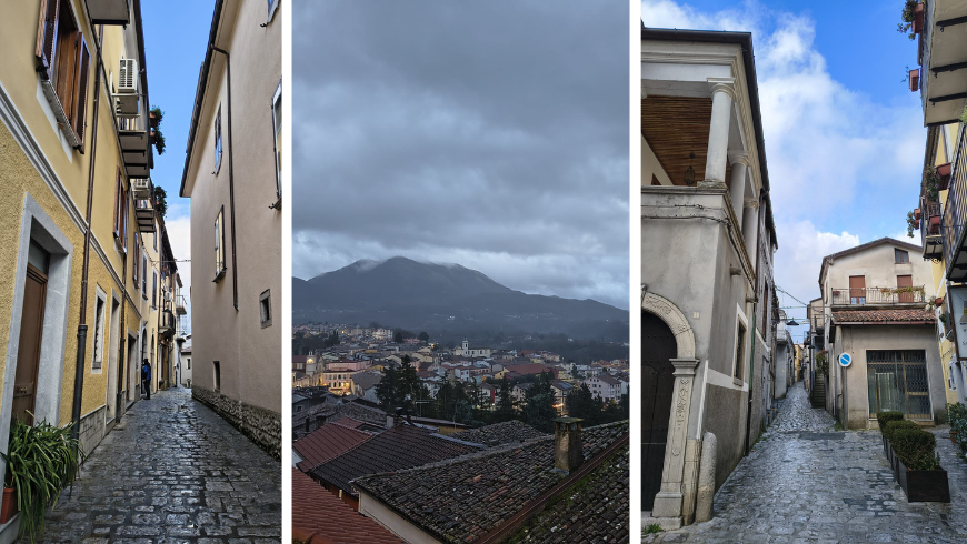 vue sur le village de Rotonda et les rues pavées. Basilicate, Italie