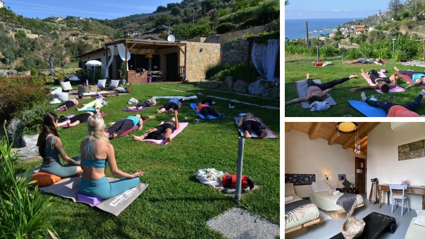 yoga à la maison d'hôtes écologique Agrilunassa, en Ligurie