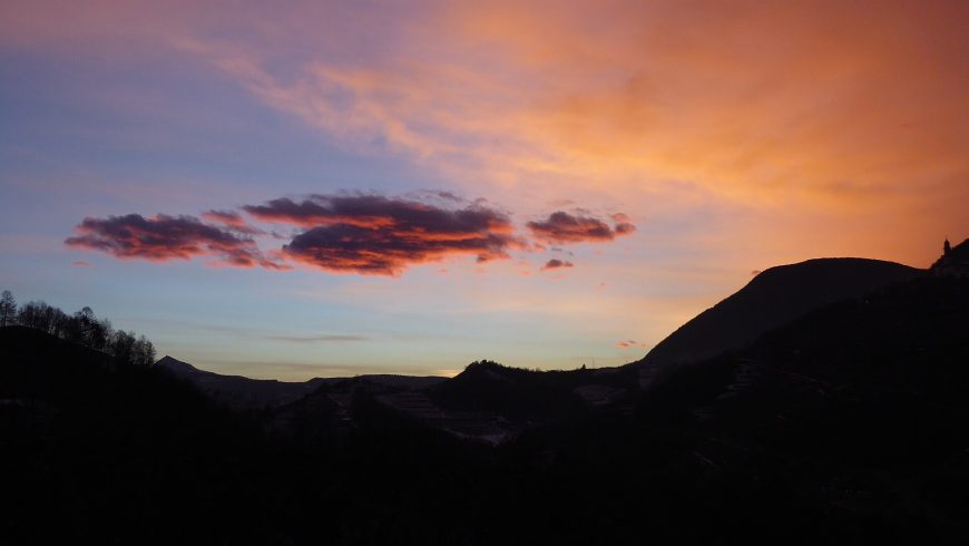 Coucher de soleil dans le Val di Cembra