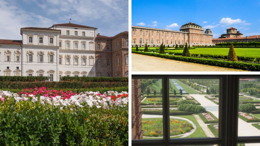 Reggia di Venaria Reale avec parcs fleuris et roses
