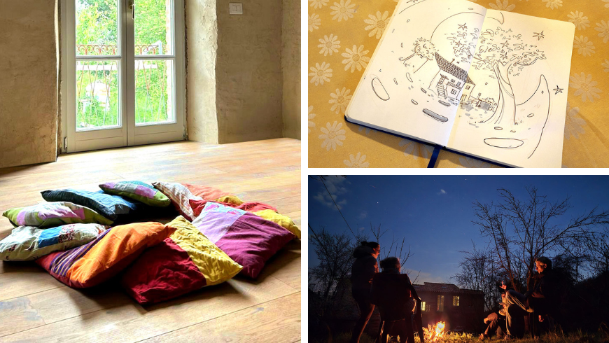 Atelier d'art et de réflexion personnelle et soirée discussion autour d'un feu