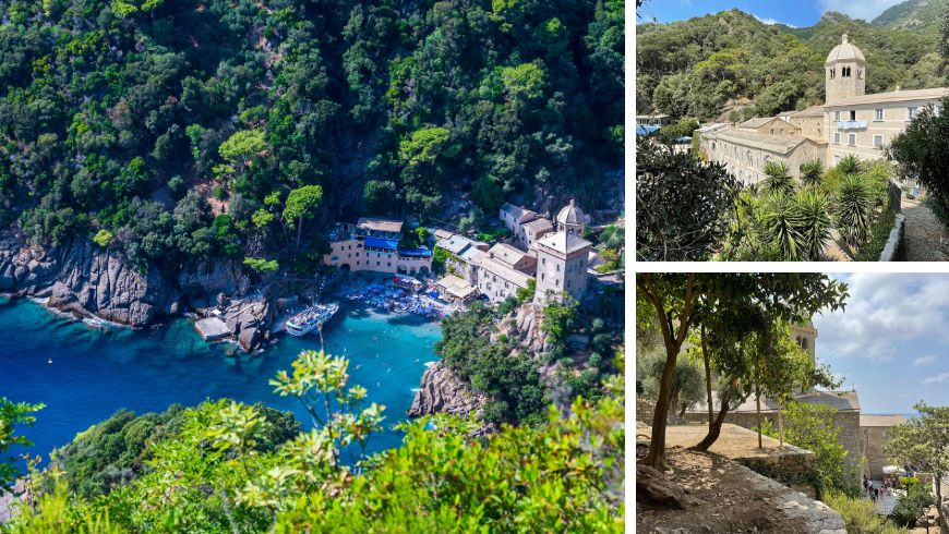 Abbaye de San Fruttuoso nichée entre forêt et mer dans le parc naturel de Portofino