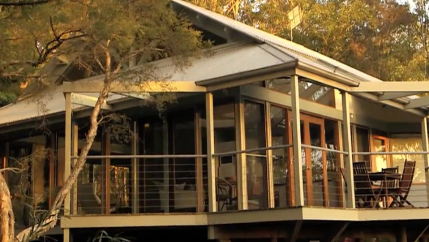 Véranda d'une maison durable