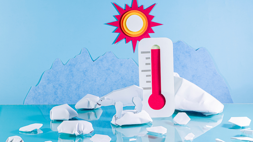 illustration du réchauffement climatique et de la fonte des glaces représentant le changement climatique