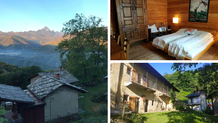 vue depuis Le Case Selvatiche, chambre et jardin extérieur