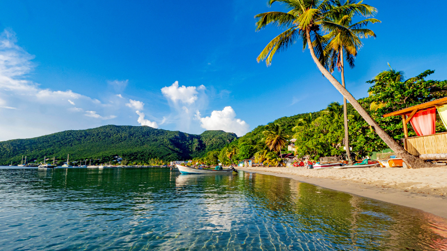 Paysage de plage de la Martinique