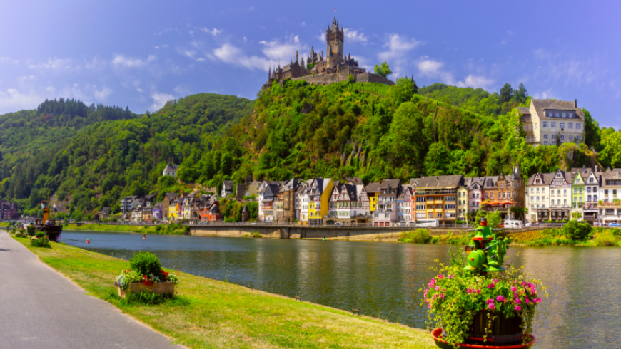 Cochem, Moselle, paysage et château