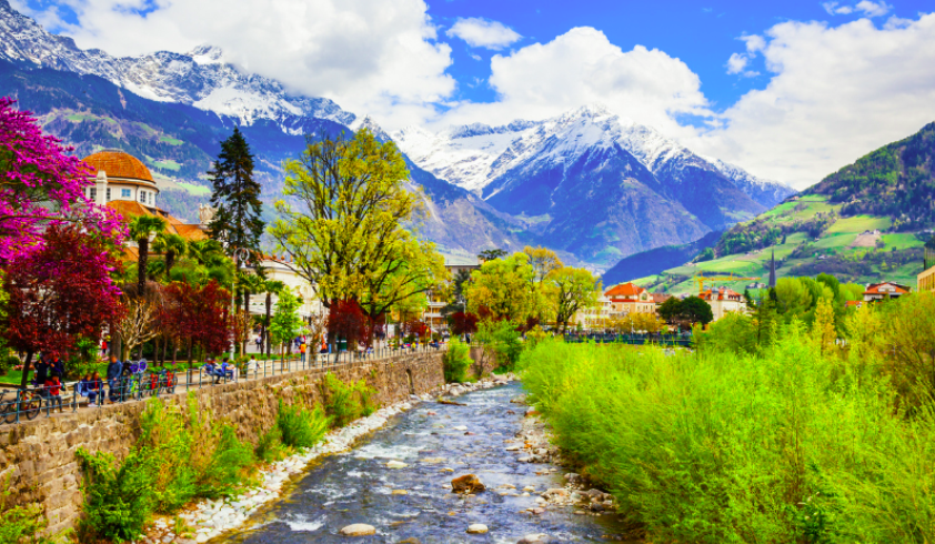Merano, ville idéale pour un tour en VTT