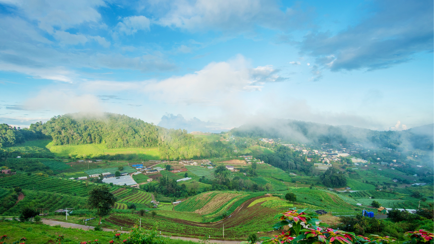Paysage de montagne Mon Cham à Chiang Mai, Thaïlande