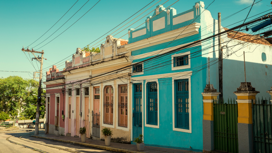 Quartier de Santa Teresa à Rio de Janeiro, maisons colorées