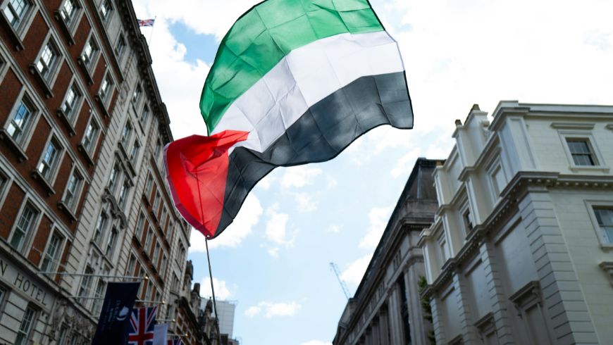 Drapeau palestinien à Londres
