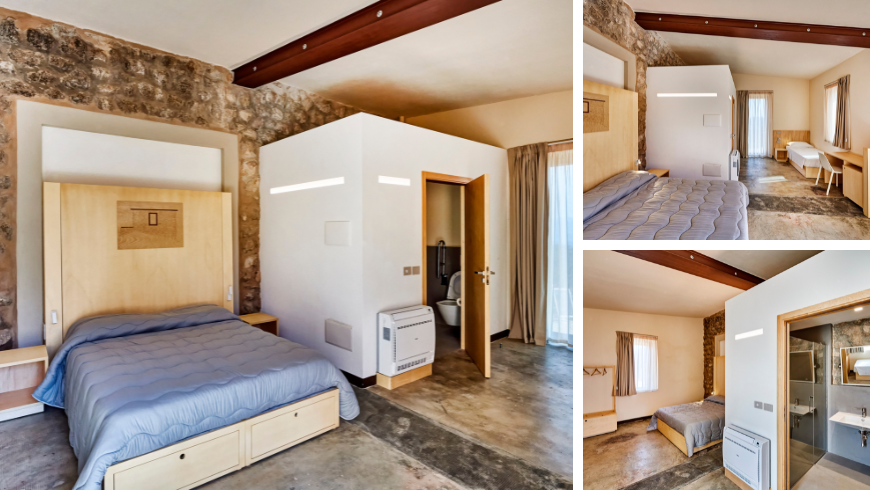 Un mobilier intérieur qui préserve les vieux murs en pierre d'origine
