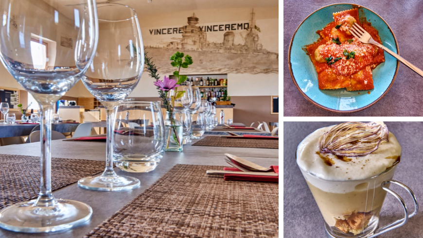 Menu végétarien composé de produits locaux et de spécialités au Rifugio di Mare